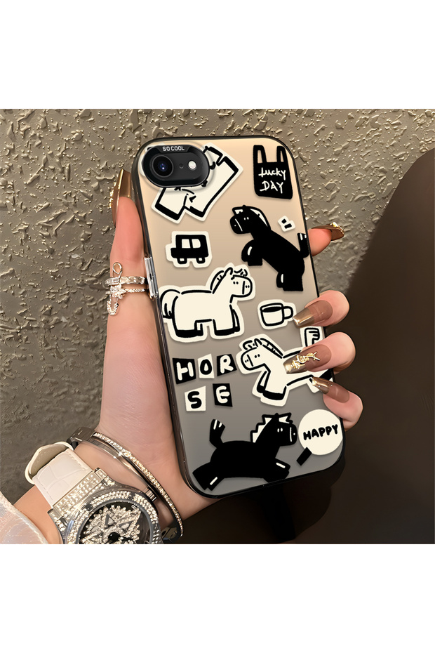 iPhone 7/8/Se 2020 2022 Compatible Running Horse Pattern Drop-Resistant Phone Case