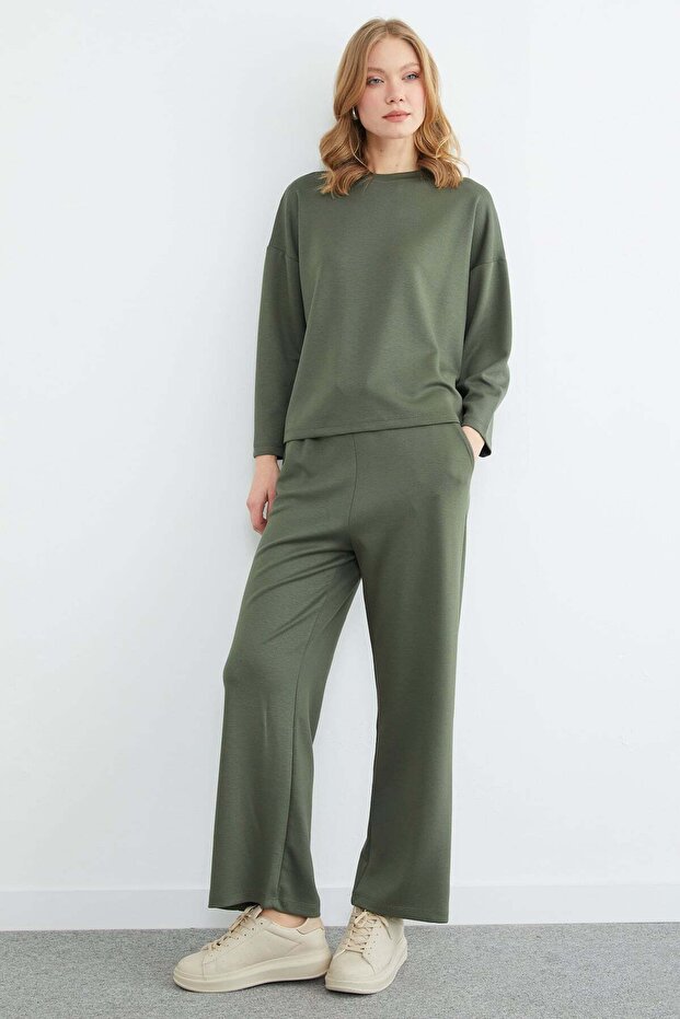 طقم مودال أساسي بأكمام طويلة مكون من قطعتين - 5