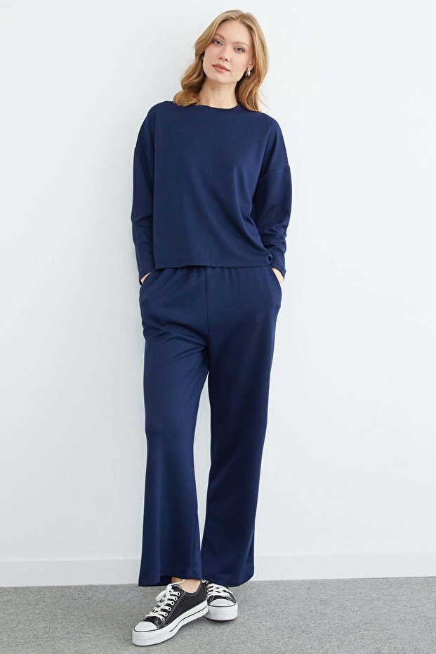 طقم مودال أساسي بأكمام طويلة مكون من قطعتين - 4