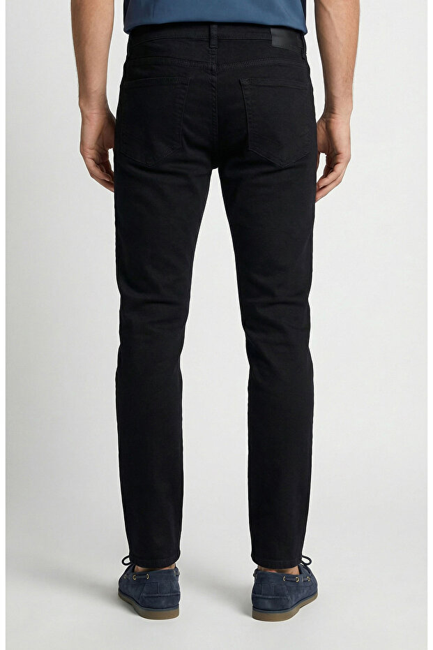 Siyah 5 Cep Denim Pantolon - 3