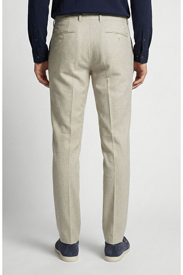 Bej Diyagonal Pantolon - 3