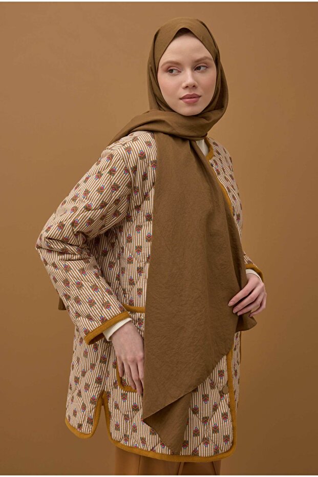 Soft Kraş Şal Sıcak Kahve - 3