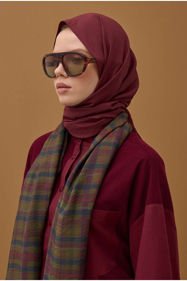 Soft Kraş Şal Bordo - 4