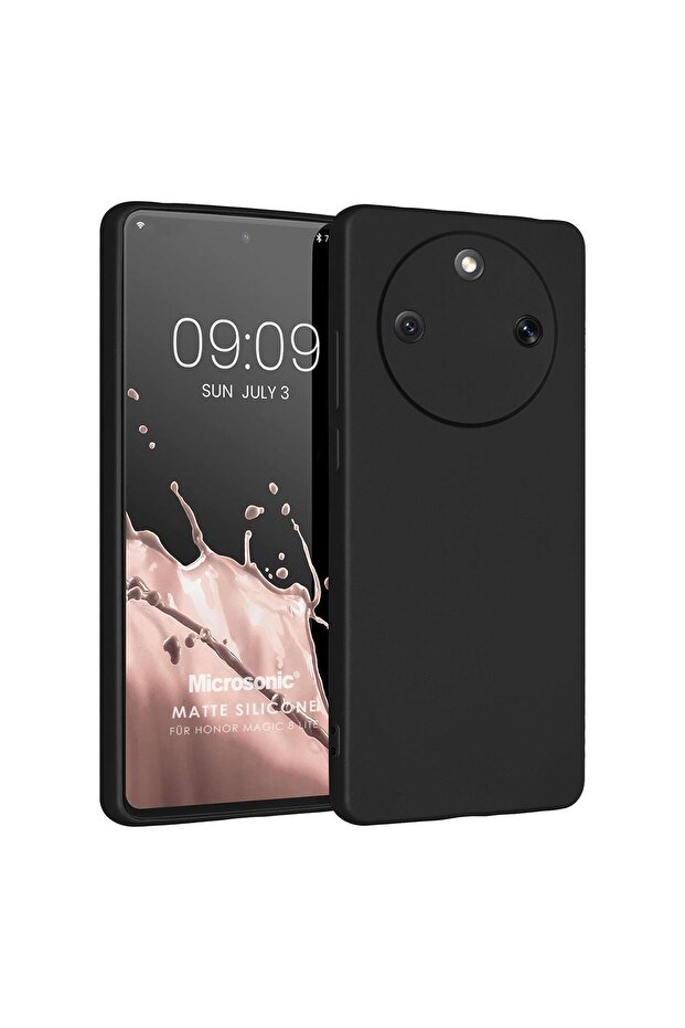 Matte Silicone Honor Magic 8 Lite Kılıf Siyah - 1
