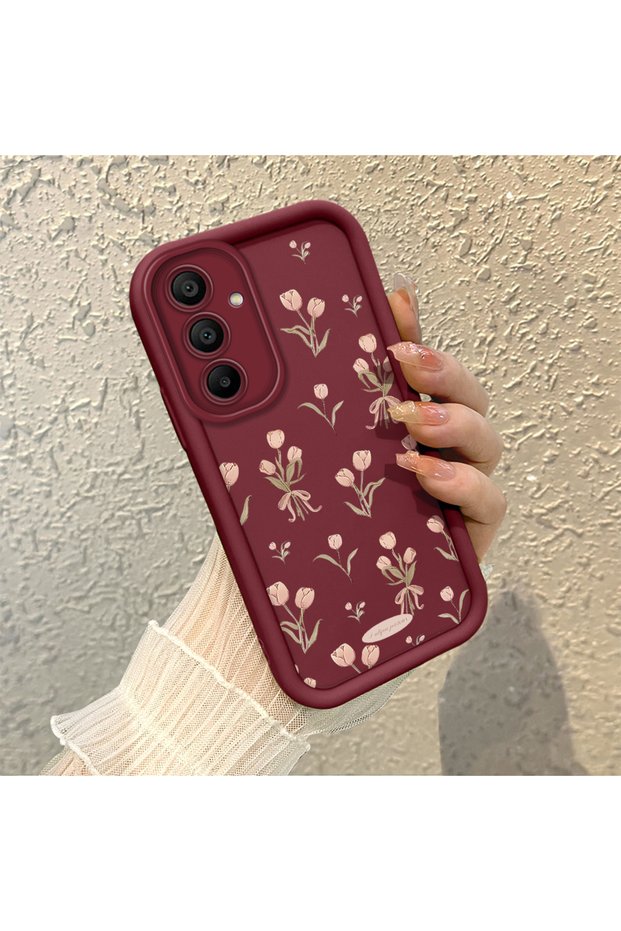 Samsung Galaxy A15 Compatible, Stylish Flower Pattern Silicone Phone Case