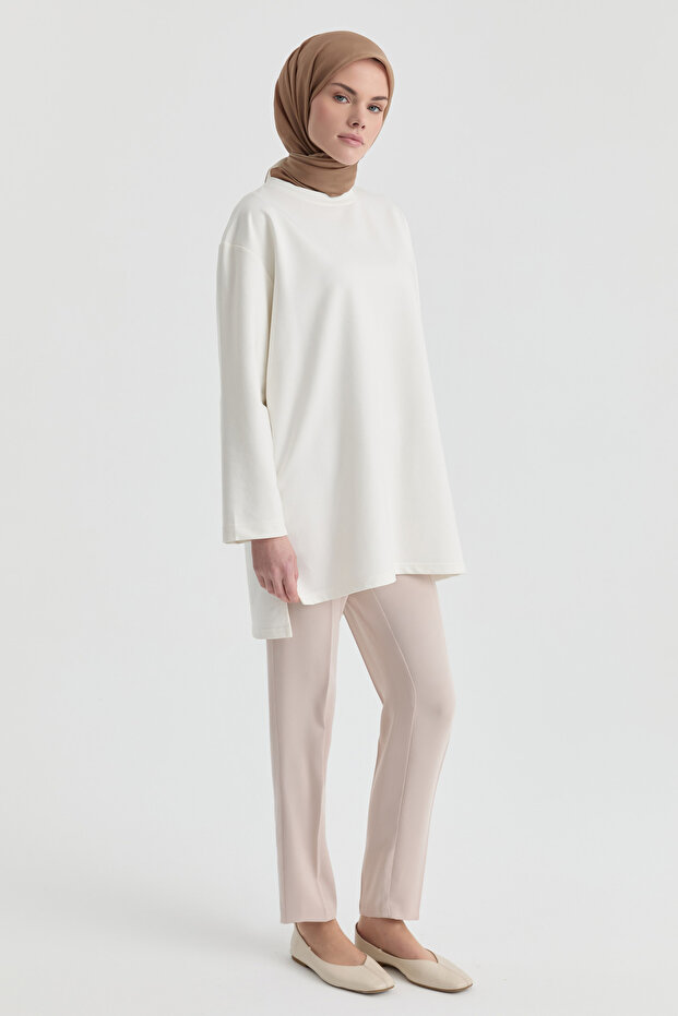 Oversize Bluz - Beyaz - 1