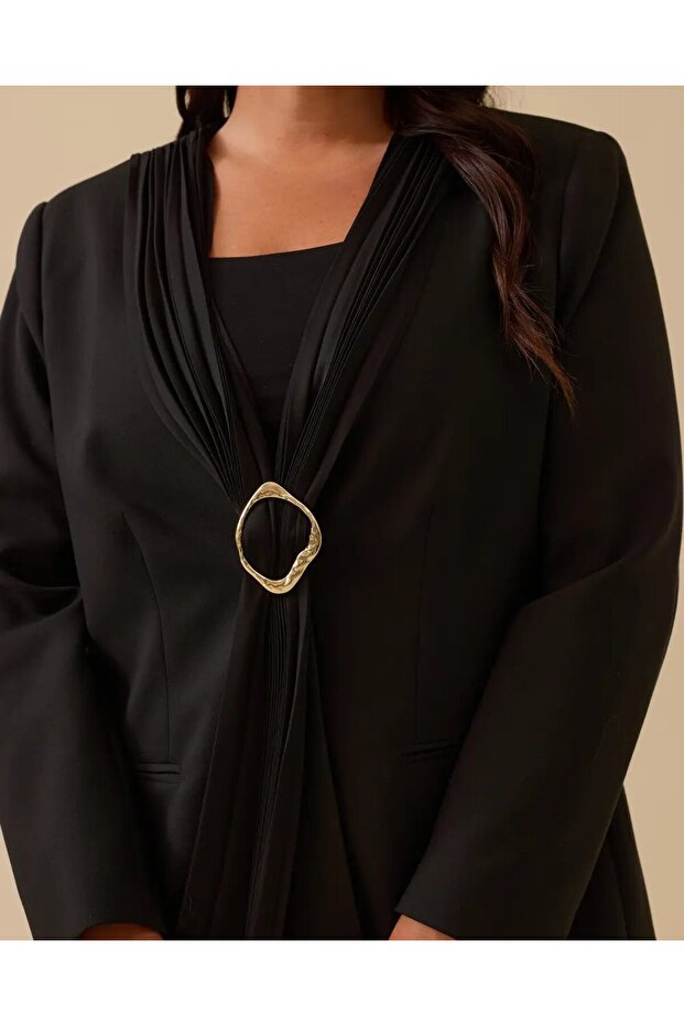 Plus Size Buckle Jacket - 2
