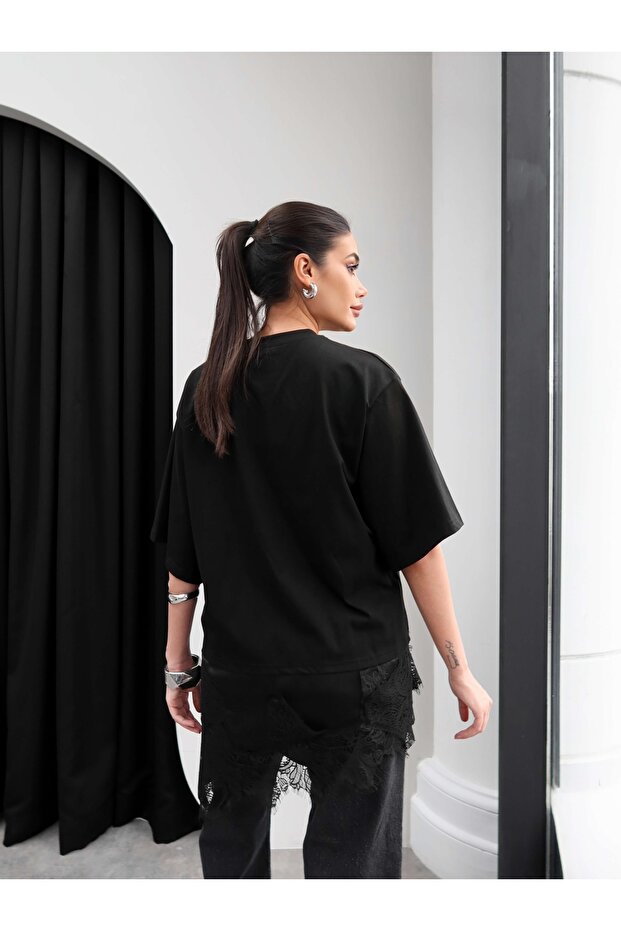 Dantel Detay Tshirt - 5
