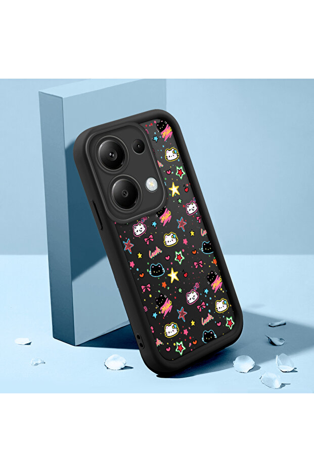 حافظة من السيليكون متوافقة مع هاتف Redmi Note 14S، مقاومة للصدمات، باللون الأسود، بنمط لطيف - 3