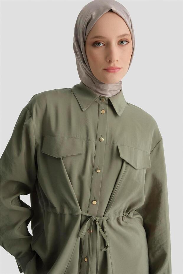 Pocketed Trousers Set Khaki