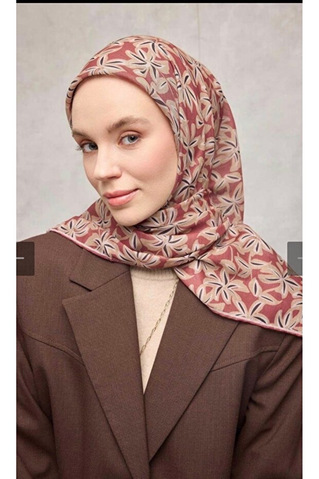وشاح ناعم من القطن والبوليستر بنمط زهور