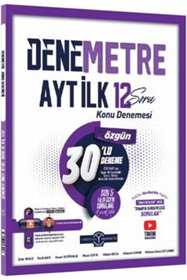 Orijinal Yayınları AYT Denemetre İlk 12 Konu Denemesi