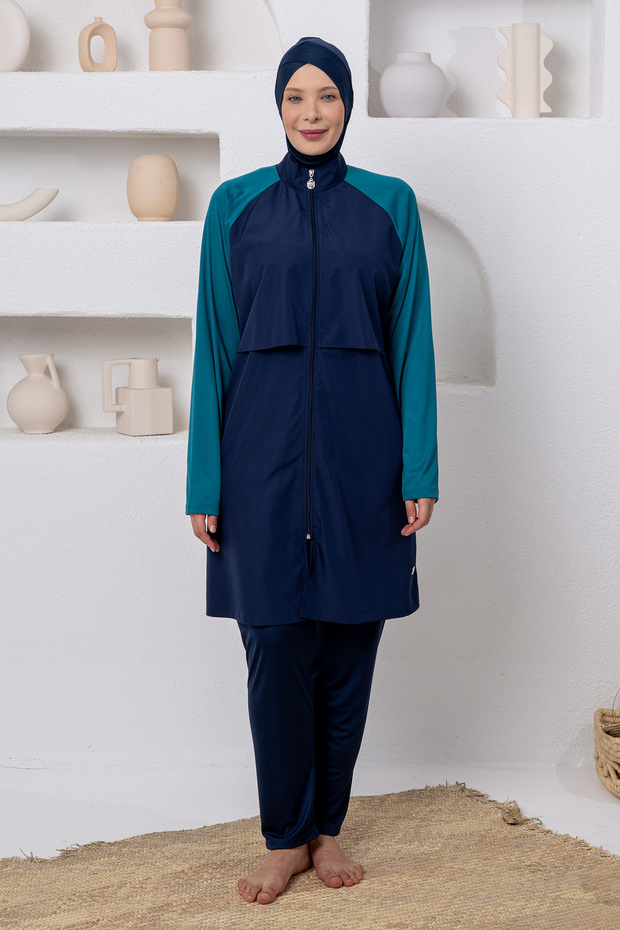 Makenna Parachute Long Sleeve Battal Hijab Swimsuit 3802