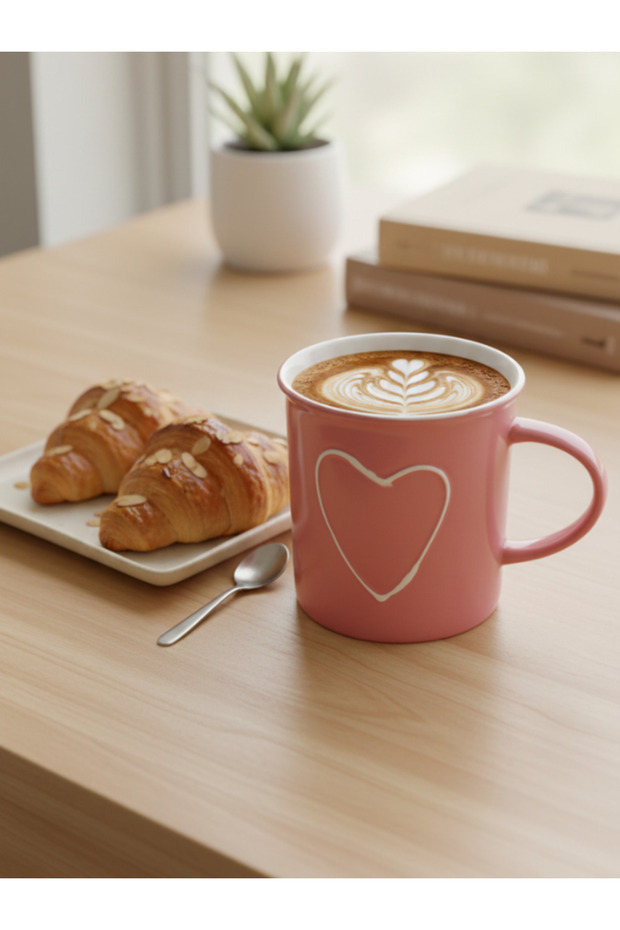 كوب سيراميك بنمط قلب ريترو تايم - 1