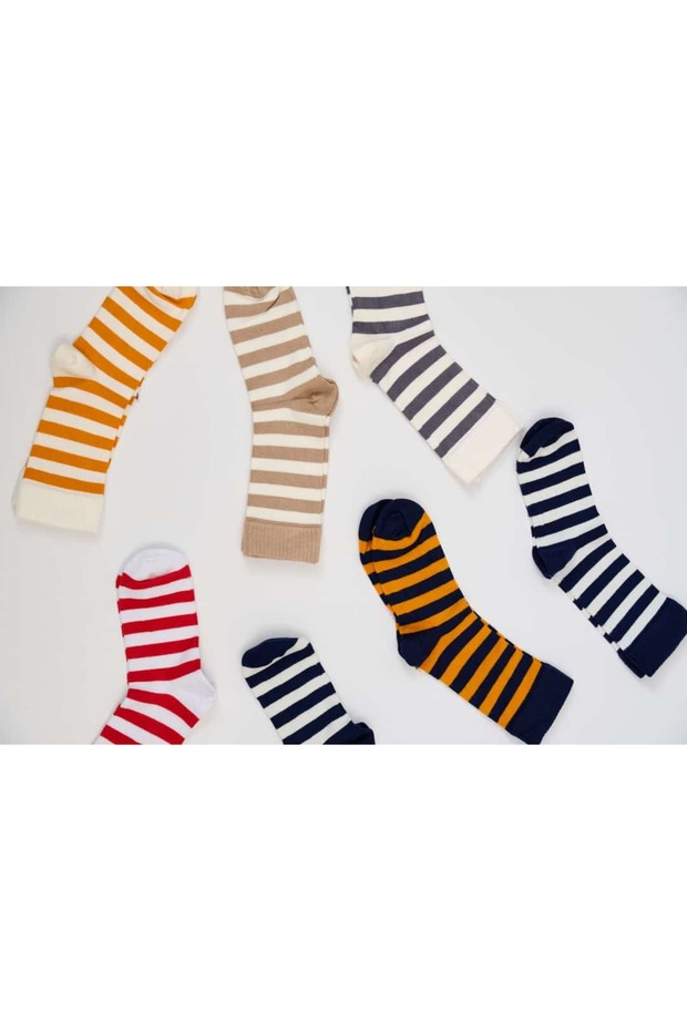 جوارب من الخيزران المخططة - 3