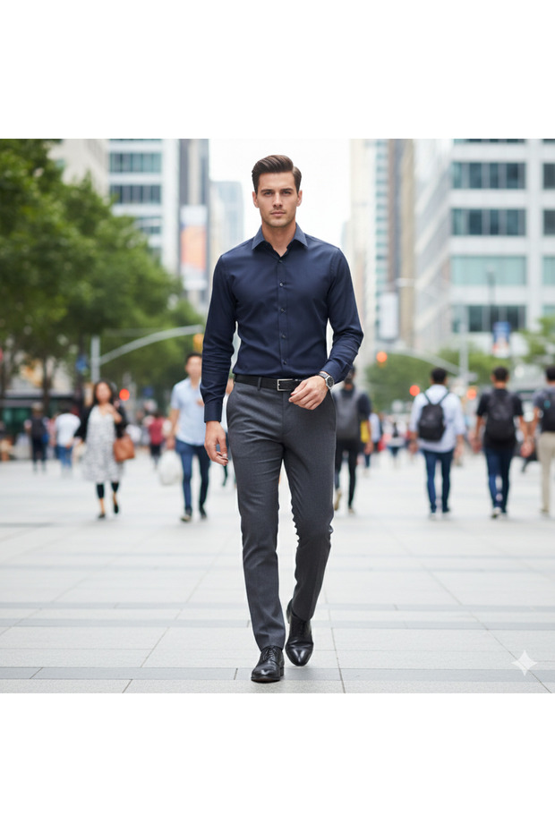 Premium Men's Long Sleeve Slim Fit Shirt – Modern Cut