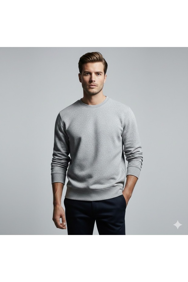 Erkek Uzun Kollu Basic Sweatshirt