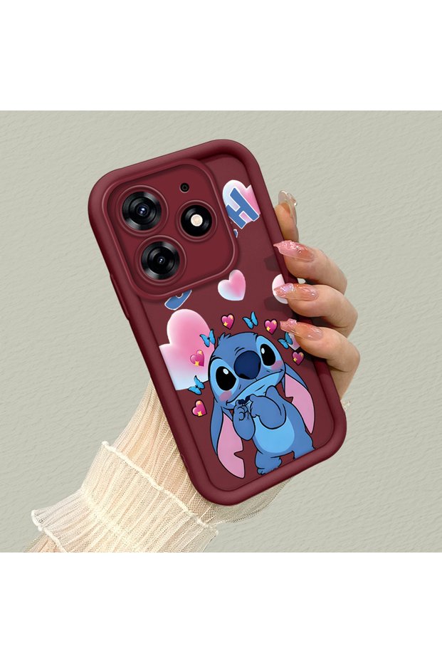 Tecno Spark 10 Pro 4g Compatible Claret Red Silicone Shockproof Lens Protected Stitch Pattern Case