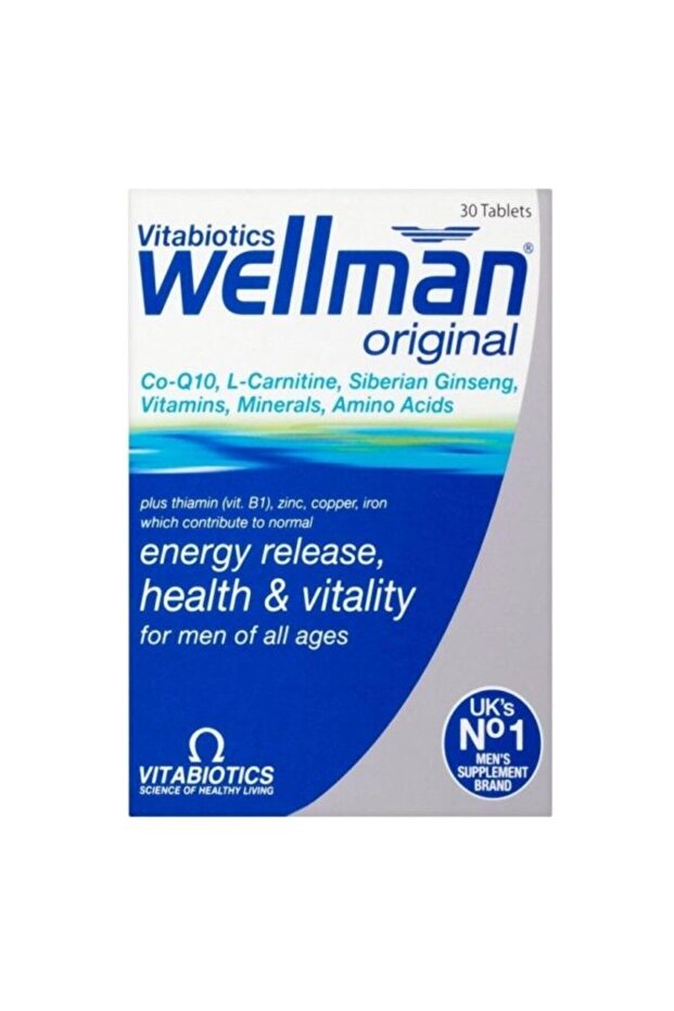 Wellman Original Health Vitality & Energy Release Men Supplement, 30 Pieces