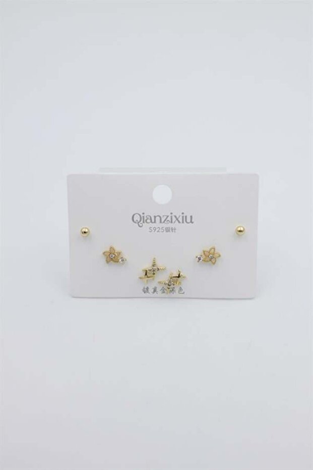 Multiple Set Earrings - Gold - 2