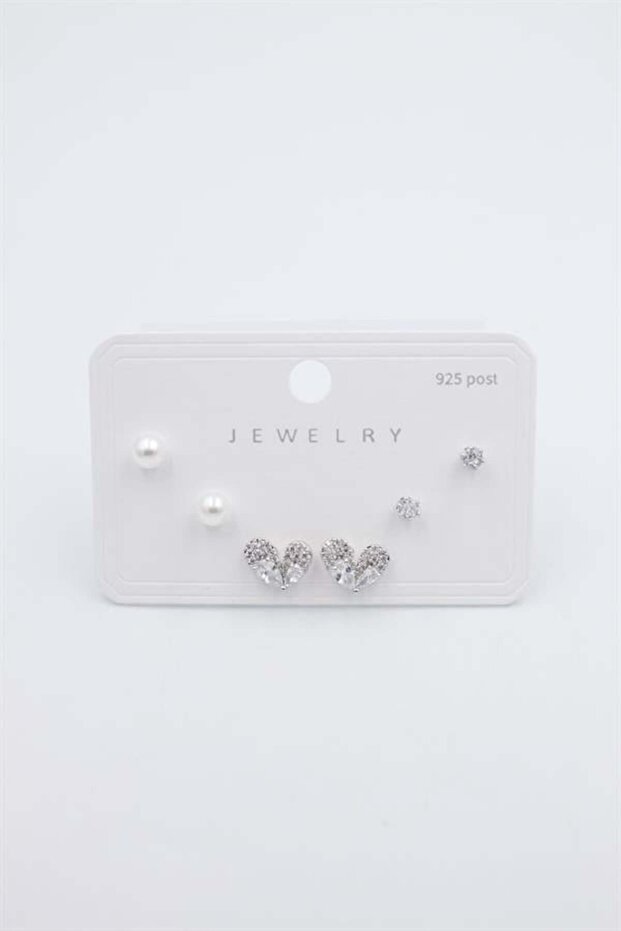 Multiple Set Earrings - Silver - 1