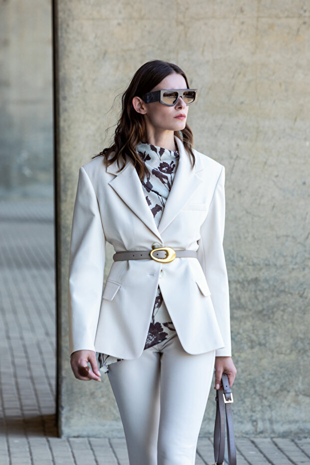 BERRİN EKRU BLAZER CEKET - 3