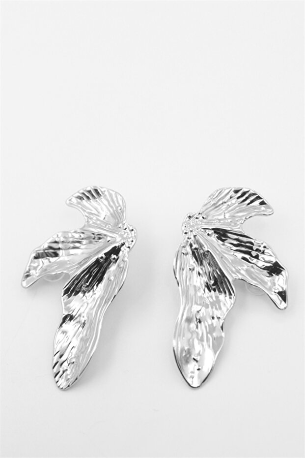 Leaf earrings - silver - 1