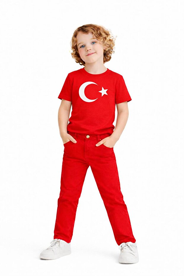 Men's Moonphase Printed Short-Sleeved T-Shirt and Pants