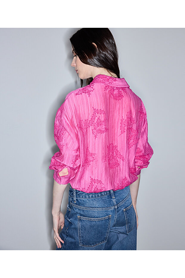 Nakış aplikeli gömlek - 6