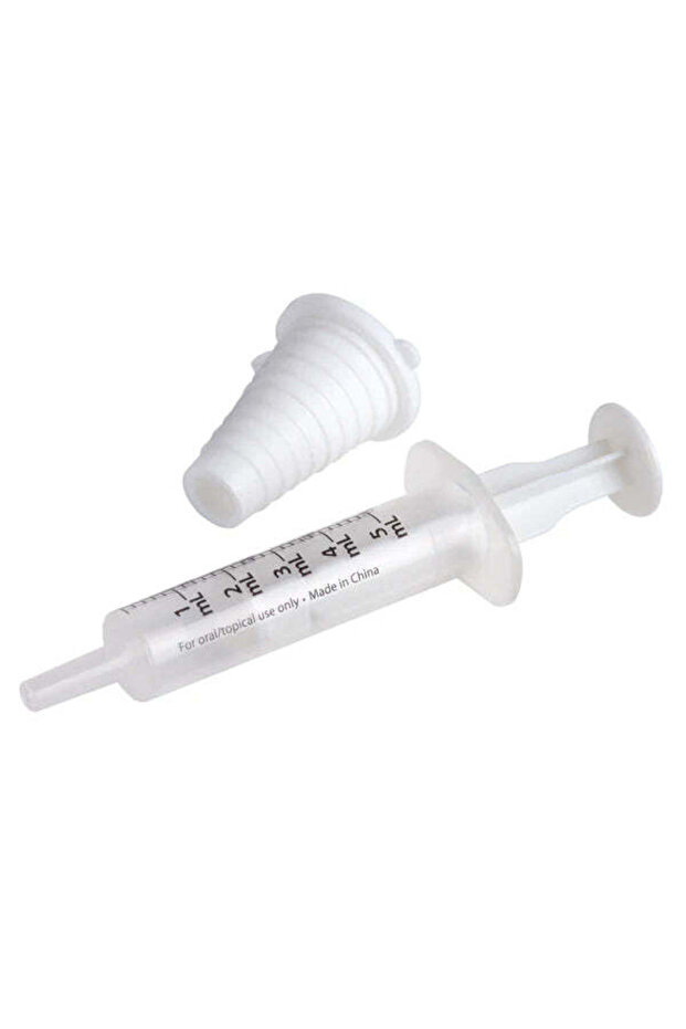 Plus Blue 5ml Calibrated Oral Syringe with Cork, 1 Pack
