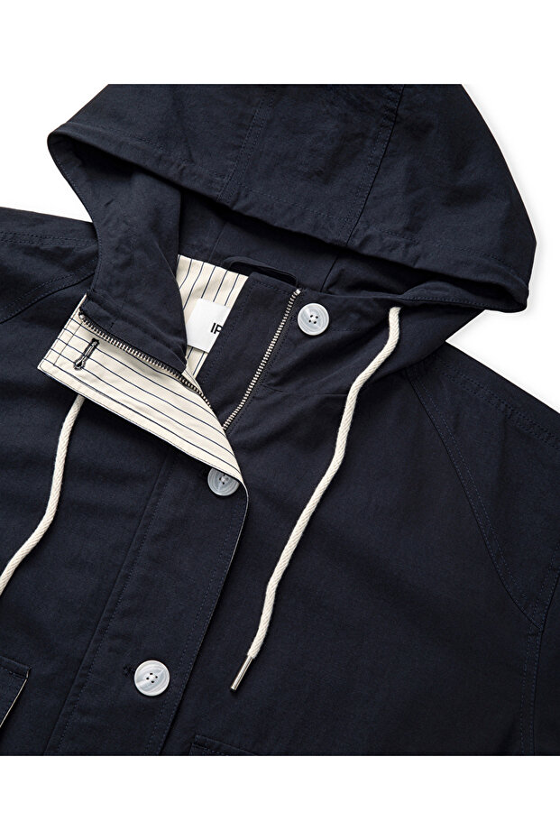 Geniş cepli kapüşonlu mont - 4