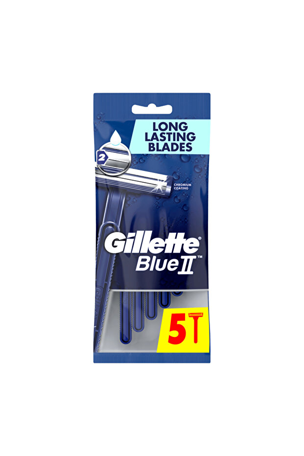 Blue II Disposable Razors, 5 Pieces