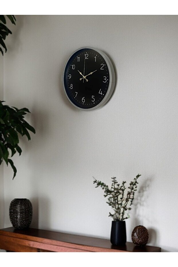 ساعة حائط مزخرفة سادة مقاس 36 سم - 4