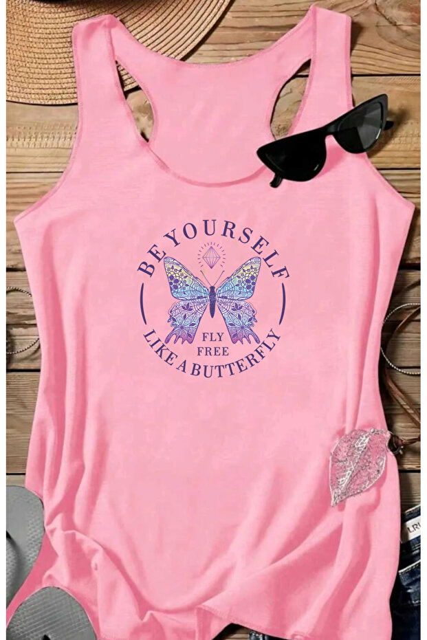 Popular Butterfly Printed Swimmer Women's T-Shirt