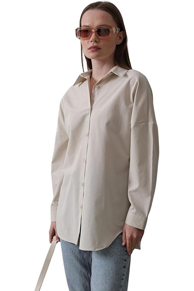 Reyon Women's Cotton Blend Button-Down Shirt