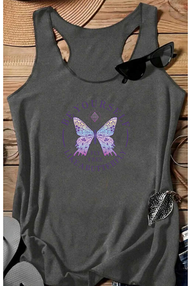 Popular Butterfly Printed Swimmer Women's T-Shirt