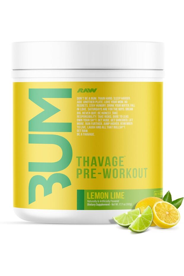 Thavage Lemon Pre-Workout Powder (40 Servings)