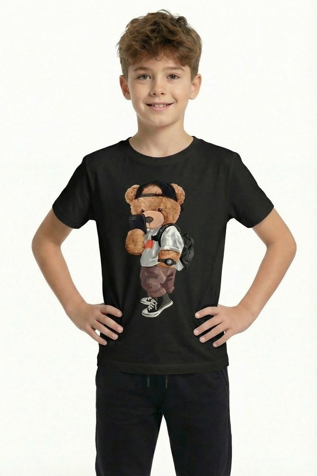 Printed Short Sleeve Boys' T-Shirt B2
