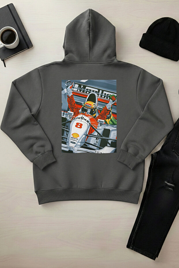 Pi̇lot - Unisex Hooded Kangaroo Pocket 3 Thread Puff (with Fleece Inside) Sweatshirt