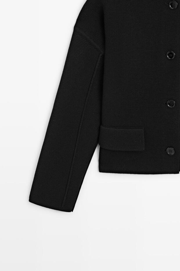 Pamuklu triko hırka - 7