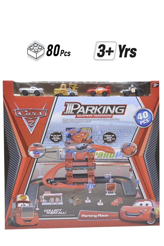 Parking Playset with 80 Pieces