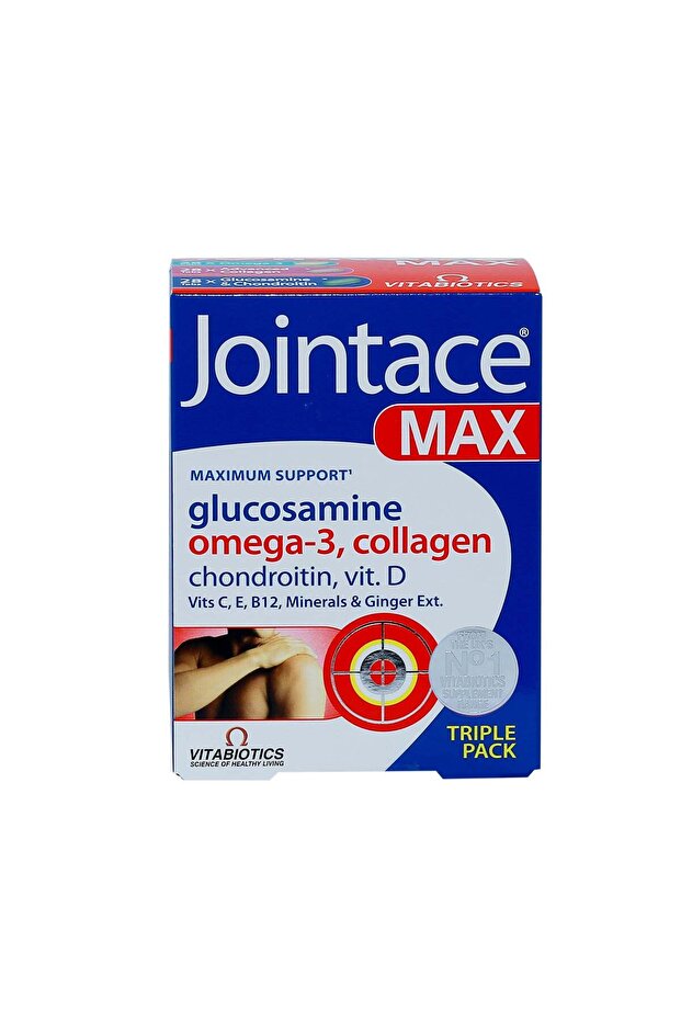 Jointace Max Food Supplement Glucosamine Omega-3, Collagen - Artificial Color Free, Glut