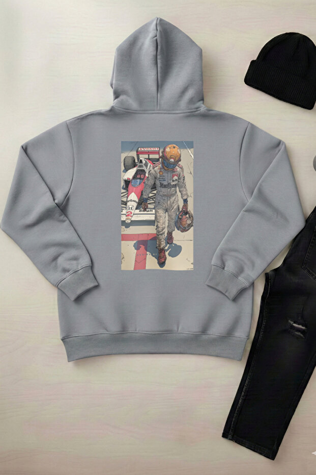 Pi̇lot - Unisex Hooded Kangaroo Pocket 3 Thread Puff (with Fleece Inside) Sweatshirt