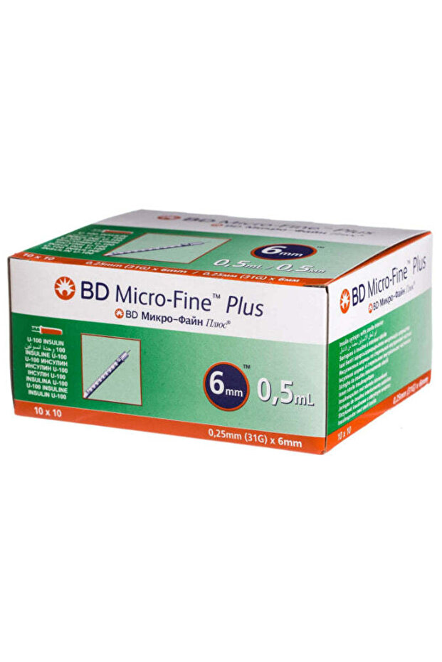 Micro-Fine Plus Sterile 31G Pen Needles (0.25x6mm), 10x10 Pieces