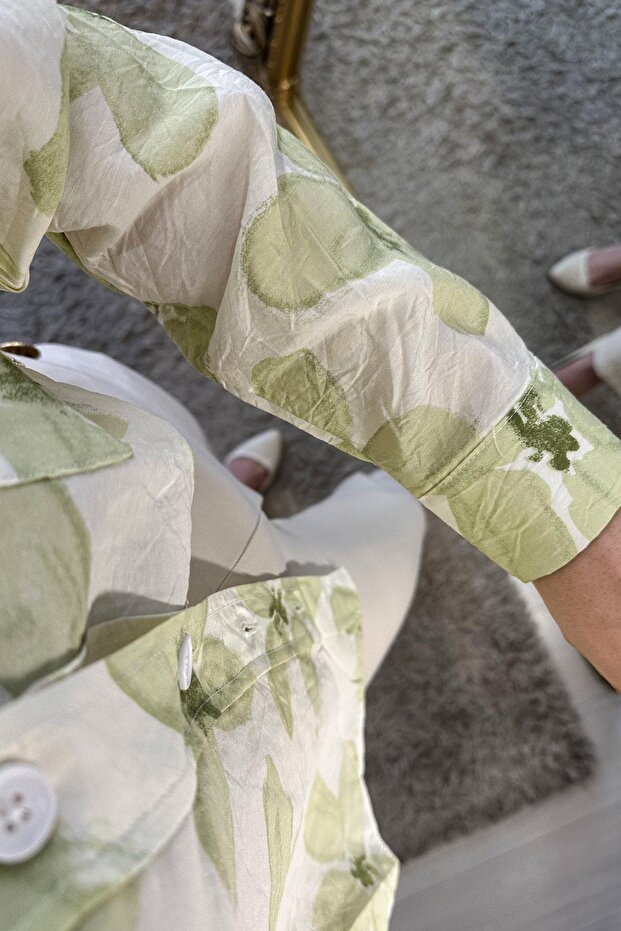 Çiçek Desenli Gömlek - Mint MİNT - 6