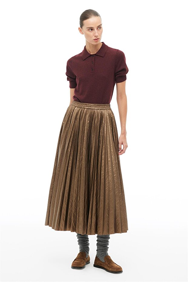 Altın Midi Etek - 1