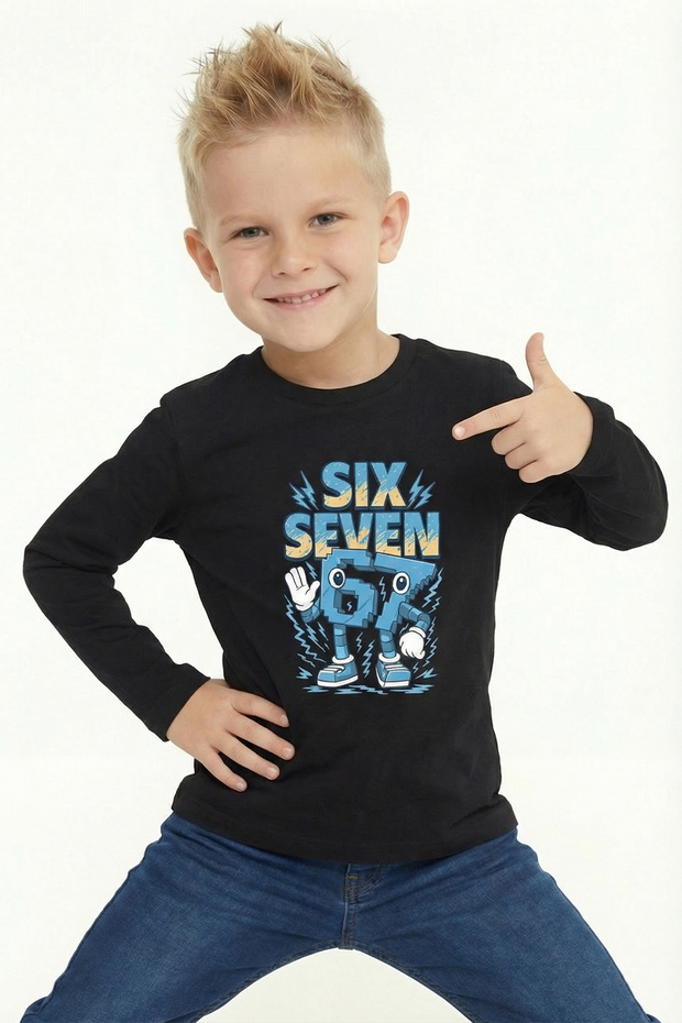 Printed Long Sleeve Boys' T-Shirt B5