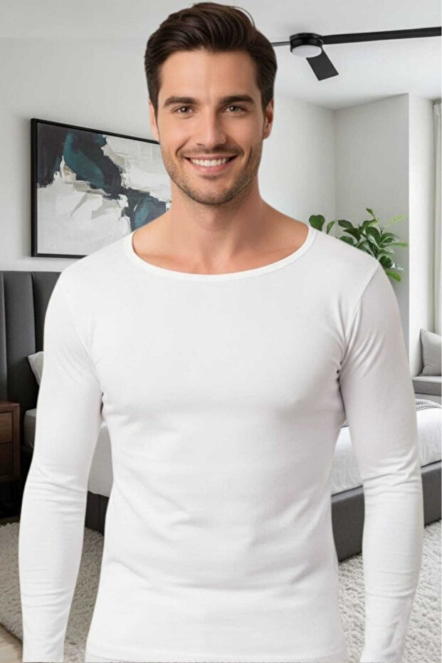 Men's Combed Cotton Lycra Long Sleeve Undershirt