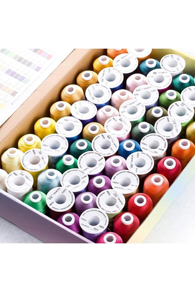 Embroidery Thread Kit 63 Spools, 500 m, Multicolor - 3