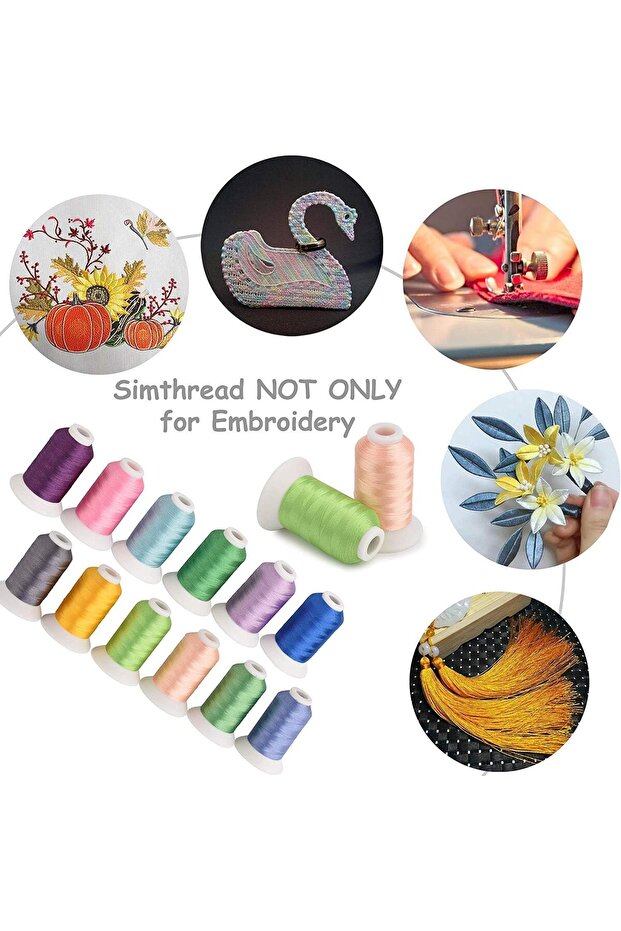 Embroidery Thread Kit 63 Spools, 1000m, Multicolor - 6
